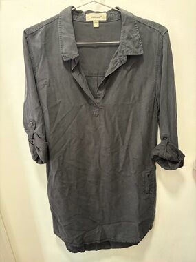 JAK & RAE Faded Black Roll-Sleeve Dress/tunic